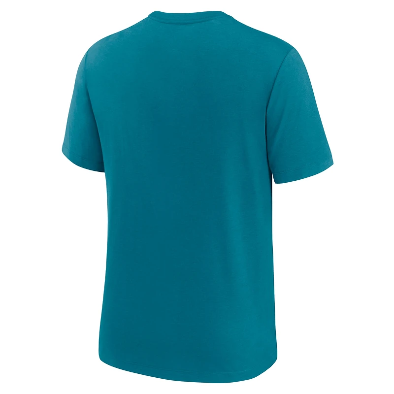 T-shirt Nike bleu sarcelle pour homme Jacksonville Jaguars Favorable Timeline Tri-Blend