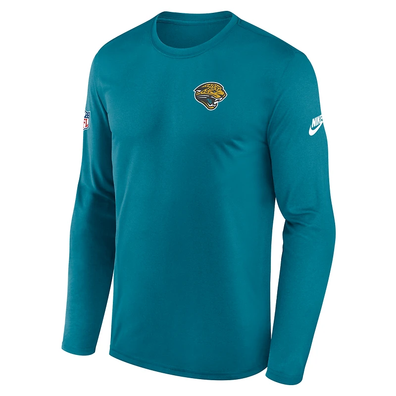 Men's Nike Teal Jacksonville Jaguars Legend Small Logo Dri-FIT Long Sleeve T-Shirt