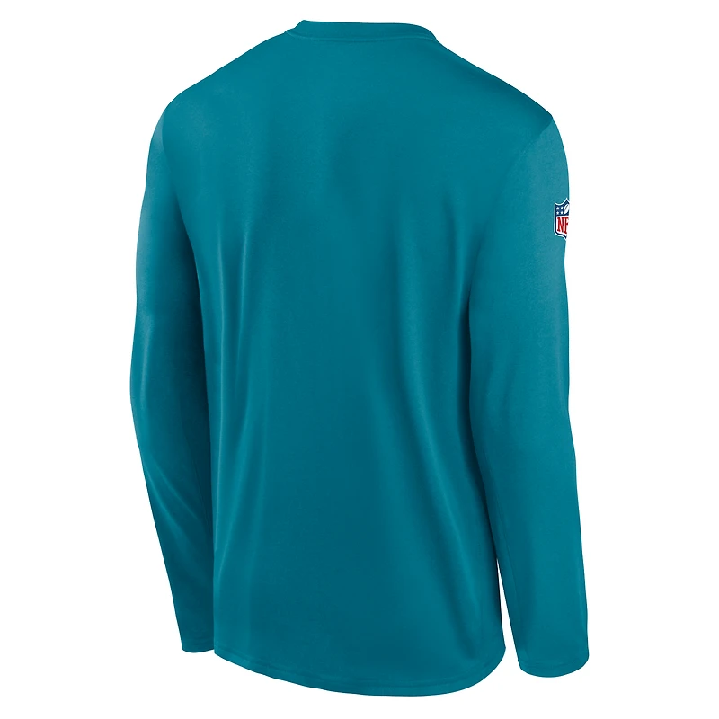 Men's Nike Teal Jacksonville Jaguars Legend Small Logo Dri-FIT Long Sleeve T-Shirt