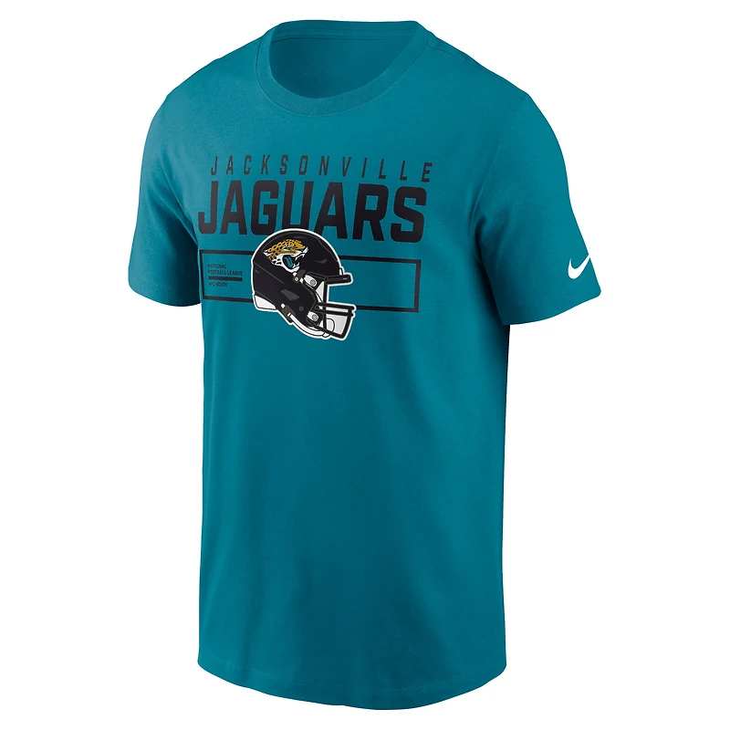 Men's Nike Teal Jacksonville Jaguars Primetime Helmet Essential T-Shirt