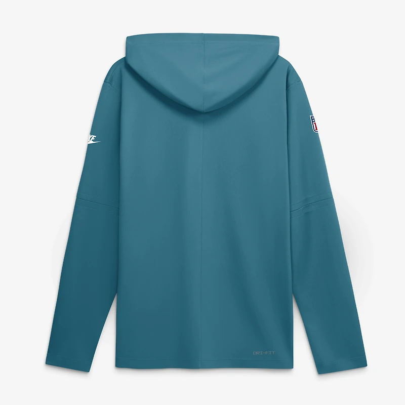 Men's Nike Teal Jacksonville Jaguars Sideline Dri-FIT Long Sleeve Hooded T-Shirt