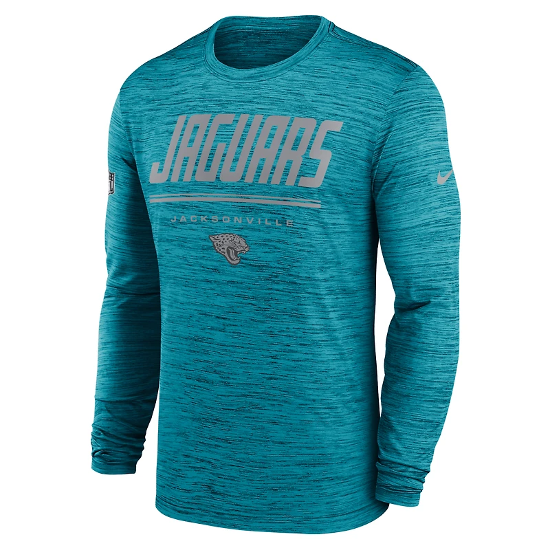 Men's Nike Teal Jacksonville Jaguars Sideline Offensive Transition Velocity Dri-FIT Long Sleeve T-Shirt