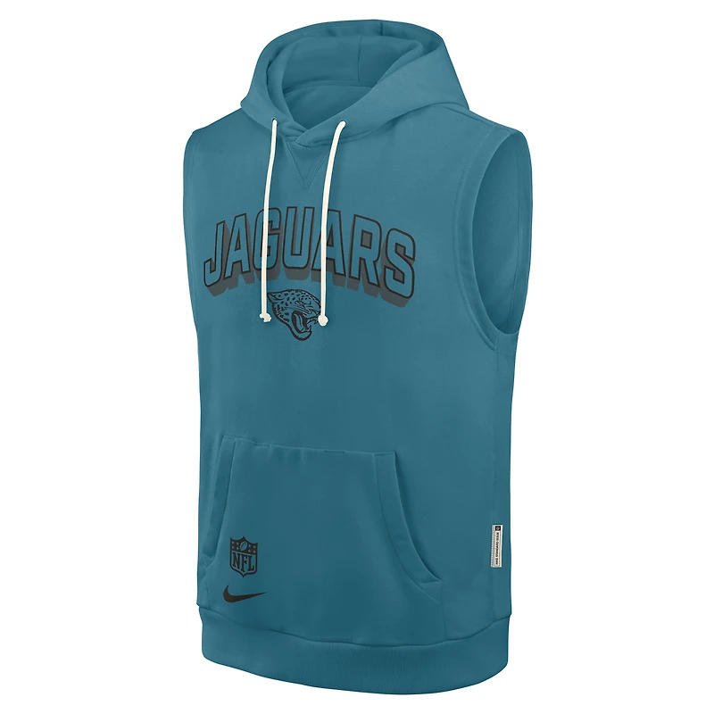 Men's Nike Teal Jacksonville Jaguars Sideline Standard Issue Dri-FIT Sleeveless Hoodie