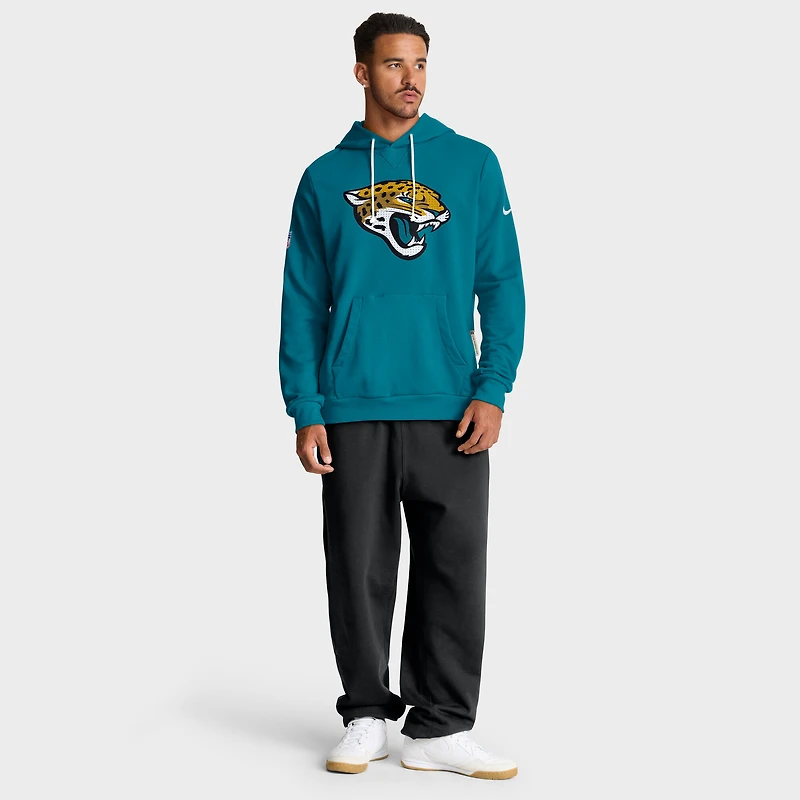 Sweat à capuche Nike Jacksonville Jaguars Sideline Standard Issue Initial Home Dri-FIT bleu sarcelle pour homme