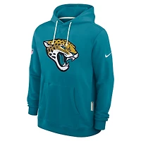Sweat à capuche Nike Jacksonville Jaguars Sideline Standard Issue Initial Home Dri-FIT bleu sarcelle pour homme