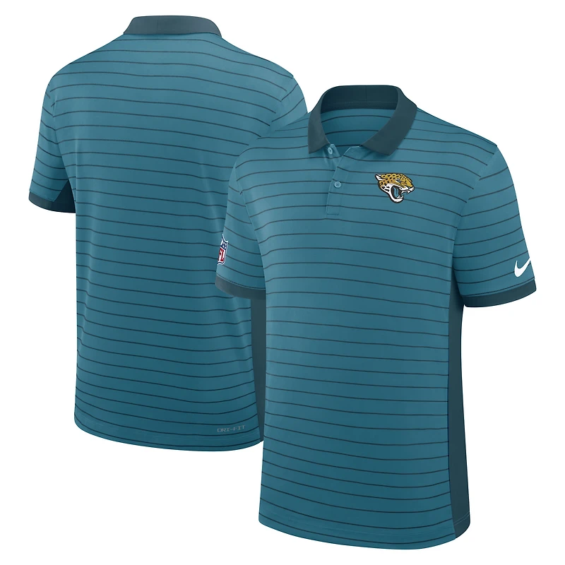 Polo Nike Dri-FIT blanc pour homme, modèle Jacksonville Jaguars, à rayures latérales et de victoire
