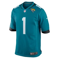 Maillot de match Nike Travis Etienne pour hommes, sarcelle, Jacksonville Jaguars