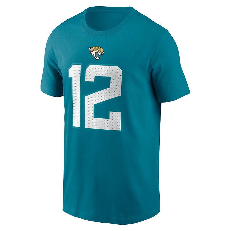 Men's Nike Travis Hunter Teal Jacksonville Jaguars Name & Number T-Shirt