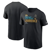 T-shirt graphique Nike Trevor Lawrence pour homme, noir, Jacksonville Jaguars Player