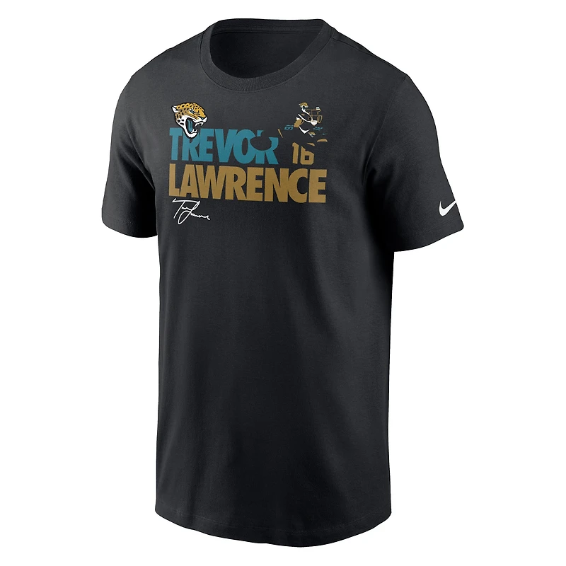 T-shirt graphique Nike Trevor Lawrence pour homme, noir, Jacksonville Jaguars Player