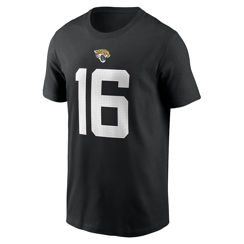 T-shirt avec nom et numéro du joueur des Jacksonville Jaguars Nike Trevor Lawrence noir pour homme