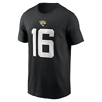 T-shirt avec nom et numéro du joueur des Jacksonville Jaguars Nike Trevor Lawrence noir pour homme