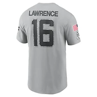 T-shirt Nike Trevor Lawrence pour homme, gris, Jacksonville Jaguars 2024 Salute To Service, nom et numéro
