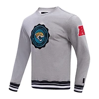 Men's Pro Standard Heather Gray Jacksonville Jaguars Crest Emblem Pullover Sweatshirt