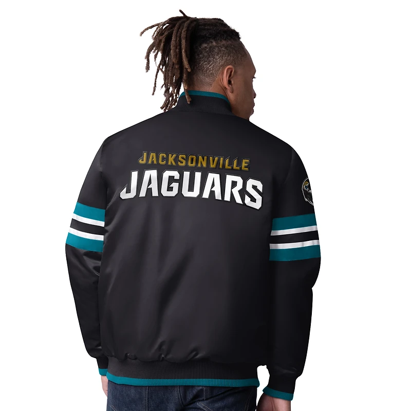 Veste universitaire à boutons-pression Jacksonville Jaguars Scout I Starter noire pour homme