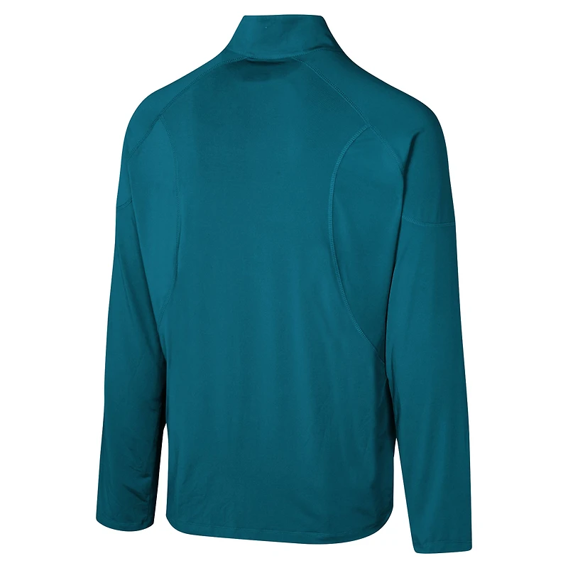Haut à quart de zip pour hommes, Jacksonville Jaguars Grind Iron, bleu sarcelle