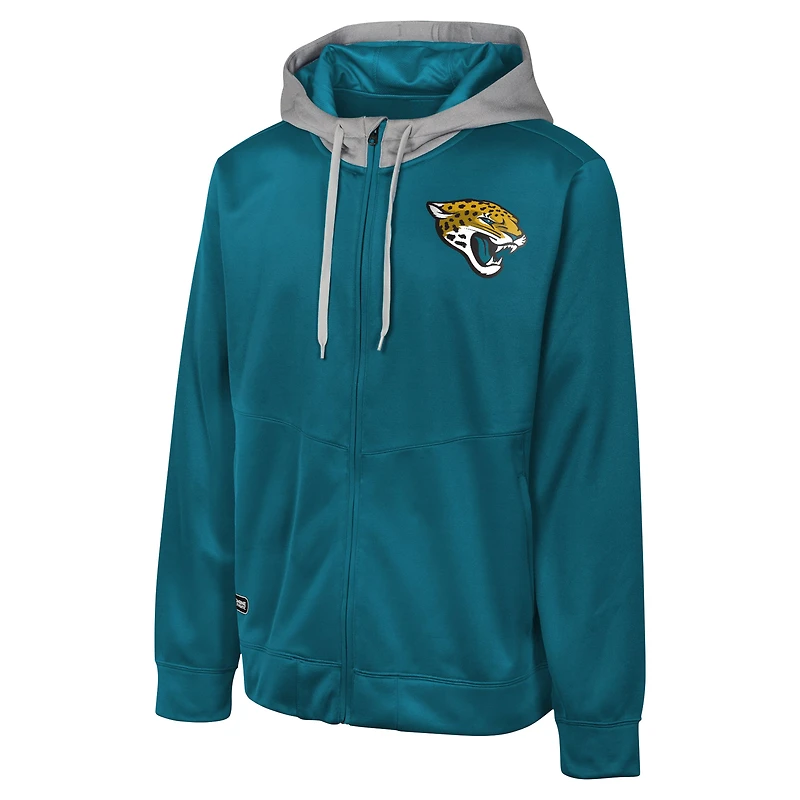 Veste à capuche entièrement zippée pour hommes, Jacksonville Jaguars Replay Fashion Graphic, bleu sarcelle