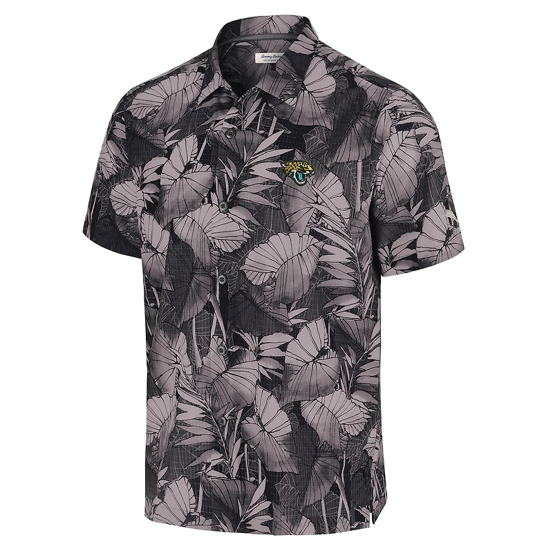 Men's Tommy Bahama Black Jacksonville Jaguars Big & Tall Coast Nuevo Fronds IslandZone Button-Up Shirt