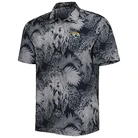 Men's Tommy Bahama Black Jacksonville Jaguars Coast Luminescent Fronds Camp IslandZone Button-Up Shirt