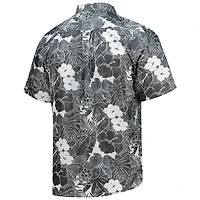 Men's Tommy Bahama Black Jacksonville Jaguars Coconut Point Playa Floral IslandZone Button-Up Shirt