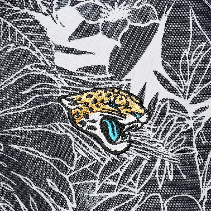 Men's Tommy Bahama Black Jacksonville Jaguars Coconut Point Playa Floral IslandZone Button-Up Shirt