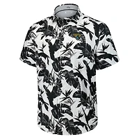 Men's Tommy Bahama Black Jacksonville Jaguars Sunnyvale Blooms Camp Button-Up Shirt