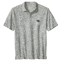 Men's Tommy Bahama Gray Jacksonville Jaguars IslandZone Wild Hibiscus Tri-Blend Polo