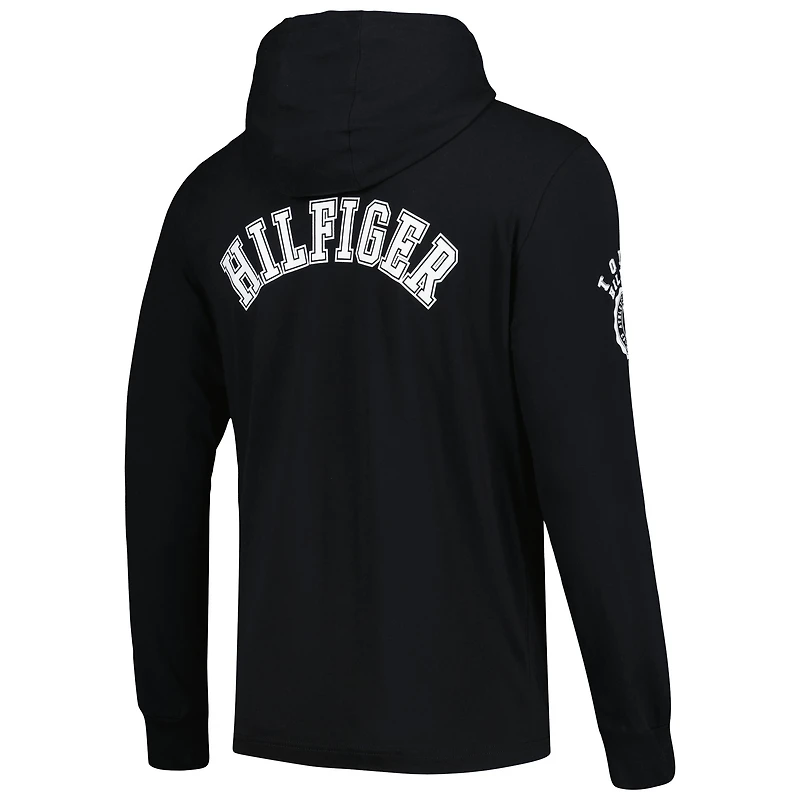 T-shirt à capuche manches longues Tommy Hilfiger noir Jacksonville Jaguars Morgan pour hommes