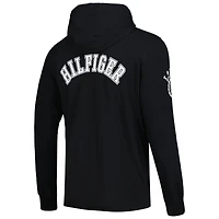 T-shirt à capuche manches longues Tommy Hilfiger noir Jacksonville Jaguars Morgan pour hommes