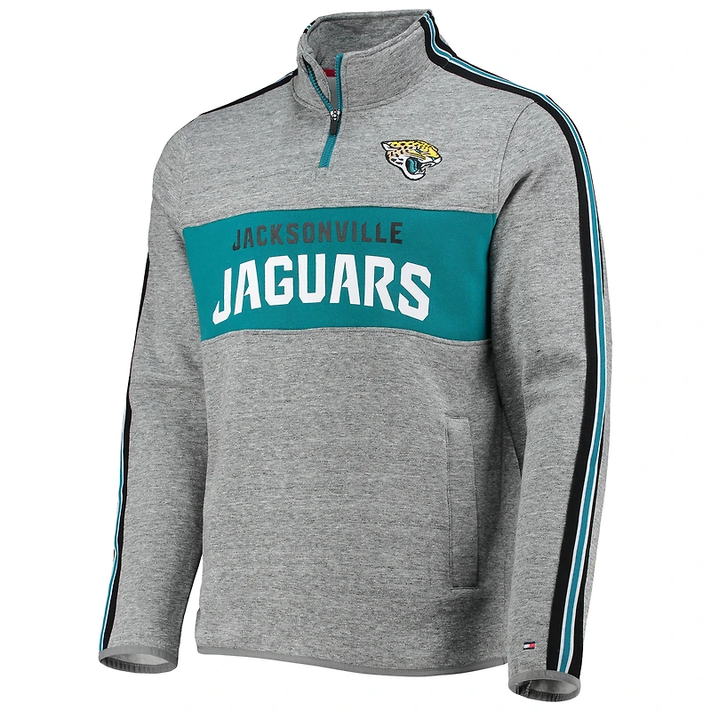 Men's Tommy Hilfiger Heathered Gray Jacksonville Jaguars Mario Quarter-Zip Jacket