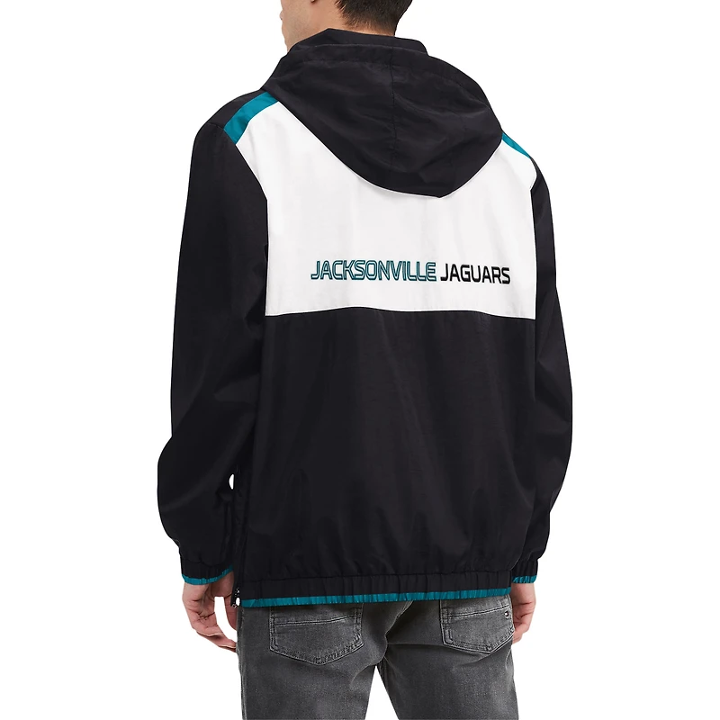 Haut à capuche demi-zip Tommy Hilfiger pour hommes, bleu sarcelle/blanc, Jacksonville Jaguars Carter