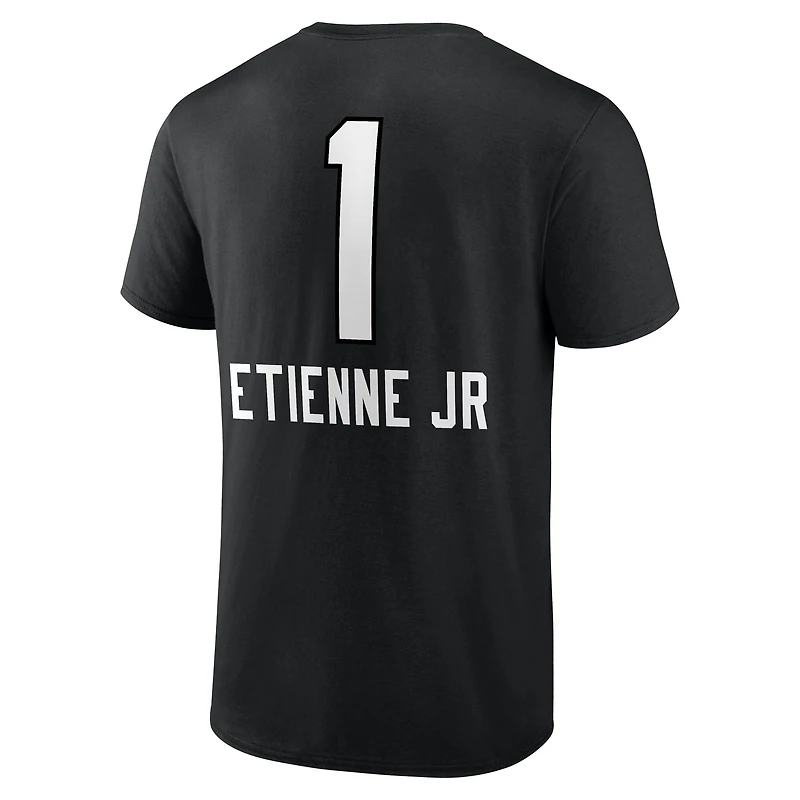 T-shirt noir pour homme Travis Etienne Jr. avec nom et numéro de l'équipe des Jaguars Jacksonville