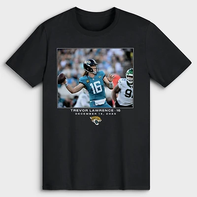 Men's Trevor Lawrence Black Jacksonville Jaguars NFL Flash Features Week 15 T-Shirt
