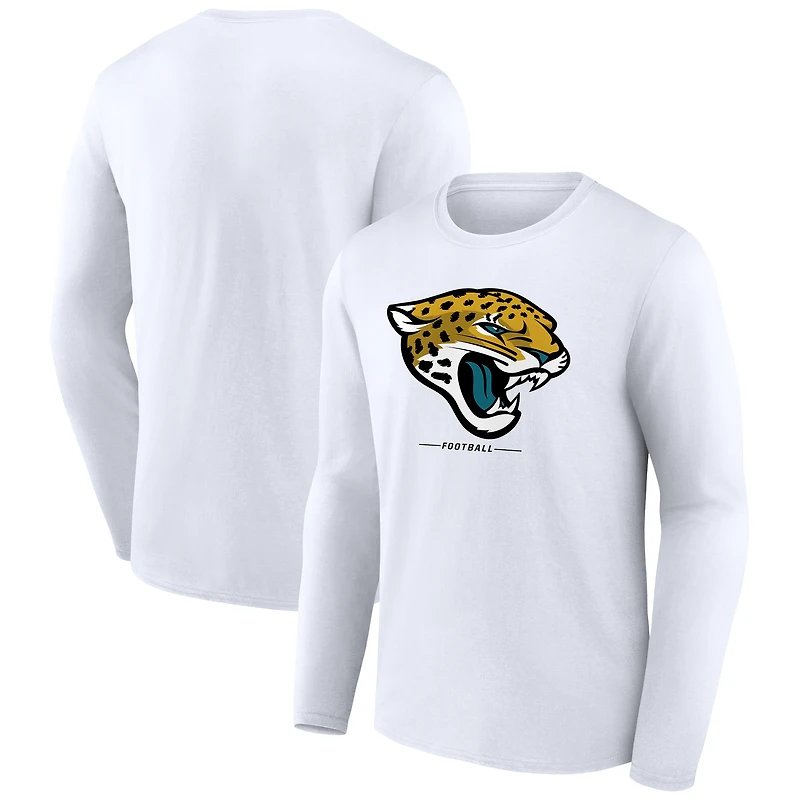 Men's  White Jacksonville Jaguars Team Lockup Long Sleeve T-Shirt