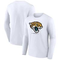 Men's  White Jacksonville Jaguars Team Lockup Long Sleeve T-Shirt