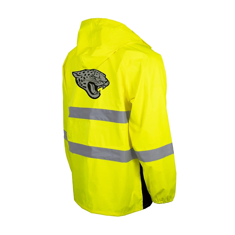 Men's Yellow Jacksonville Jaguars Hi-Vis Safety Waterproof Rainshell Full-Zip Hooded Jacket