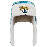 New Era Teal Jacksonville Jaguars Sideline Plaid Sherpa Trapper Hat