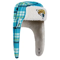New Era Teal Jacksonville Jaguars Sideline Plaid Sherpa Trapper Hat