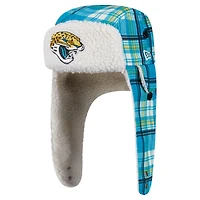 New Era Teal Jacksonville Jaguars Sideline Plaid Sherpa Trapper Hat
