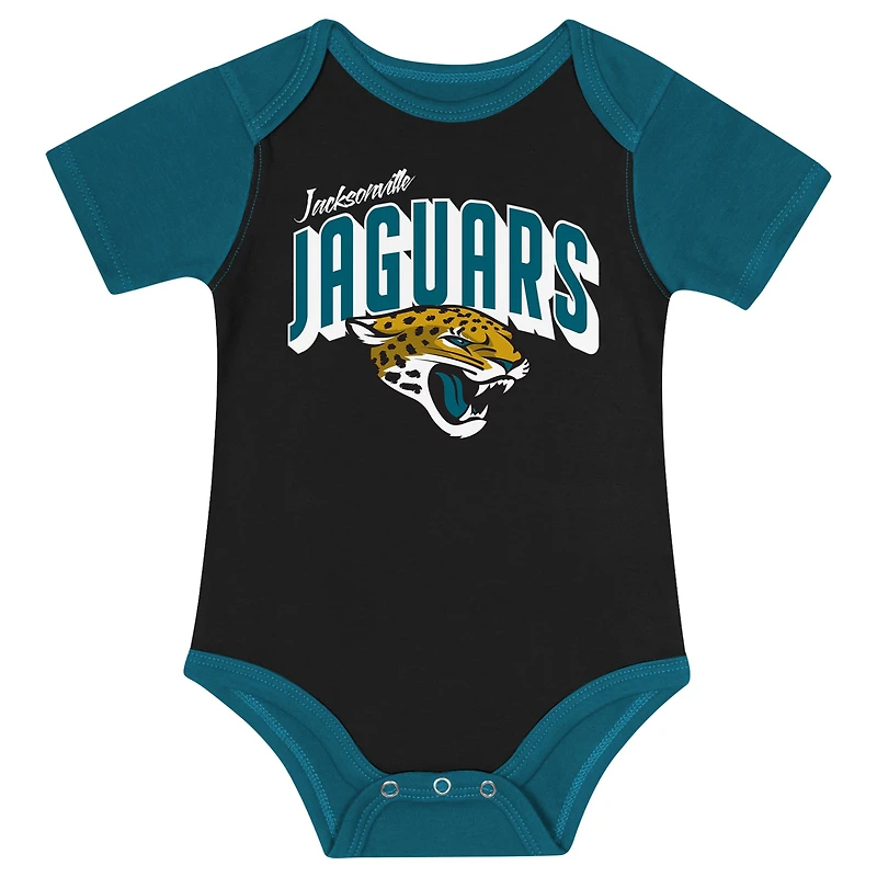 Newborn & Infant Jacksonville Jaguars Dynamic Duo Bodysuit, Bib Knit Hat Set