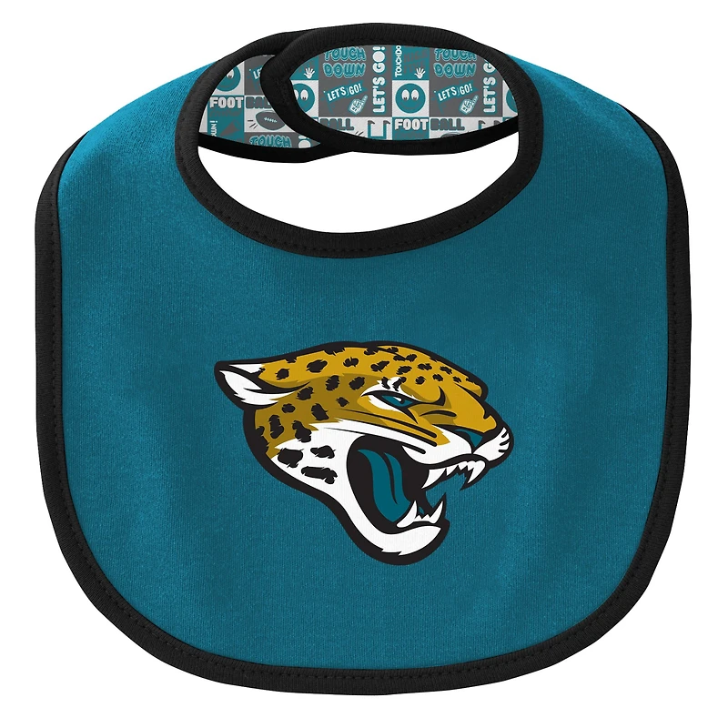 Newborn & Infant Jacksonville Jaguars Dynamic Duo Bodysuit, Bib Knit Hat Set