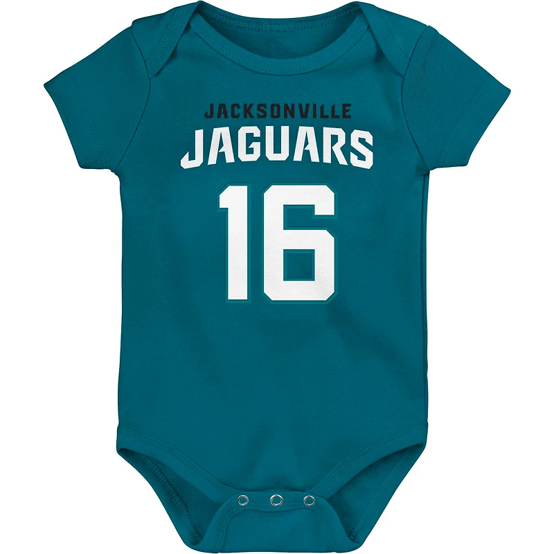 Nouveau-né et bébé Trevor Lawrence Teal Jacksonville Jaguars Mainliner Player Name & Number Body