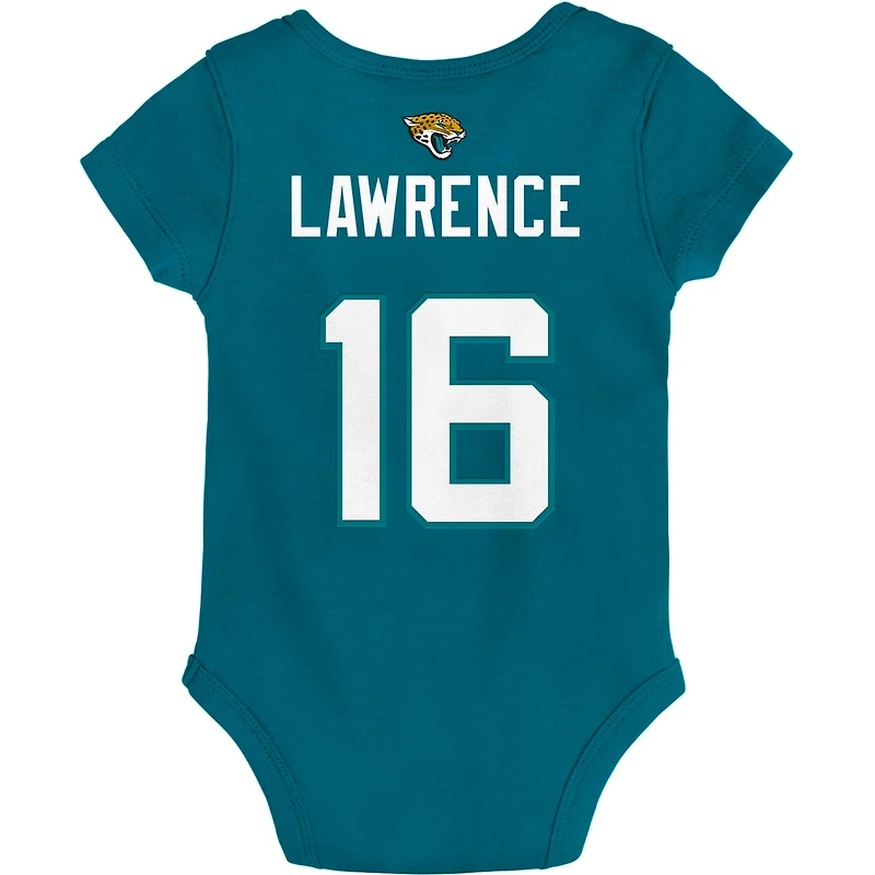 Nouveau-né et bébé Trevor Lawrence Teal Jacksonville Jaguars Mainliner Player Name & Number Body
