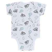 Newborn & Infant WEAR by Erin Andrews Gray/Black/White Jacksonville Jaguars Three-Piece Turn Me Around Bodysuits Pant Set
