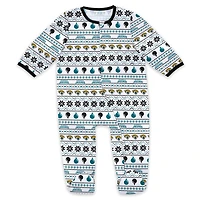 Newborn & Infant WEAR by Erin Andrews Jacksonville Jaguars Allover Print Full-Zip Sleeper Bib Set