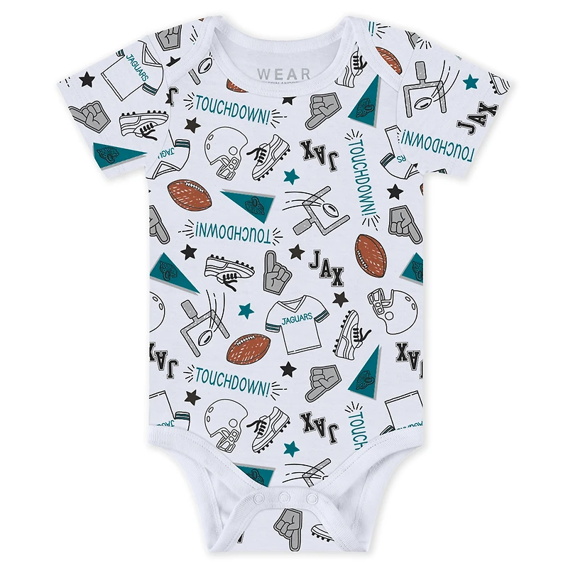 Newborn & Infant WEAR by Erin Andrews Jacksonville Jaguars Three-Piece Turn Me Around Bodysuits Pant Set
