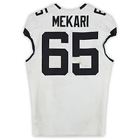 Patrick Mekari Jacksonville Jaguars Game-Used #65 White Nike Jersey vs. Arizona Cardinals on November 23, 2025