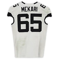 Patrick Mekari Jacksonville Jaguars Game-Used #65 White Nike Jersey vs. Las Vegas Raiders on November 2, 2025