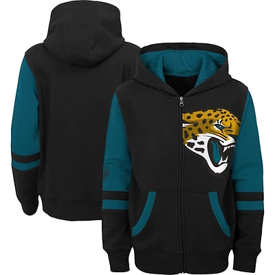 Sweat à capuche entièrement zippé noir Jacksonville Jaguars Stadium pour enfants d'âge préscolaire