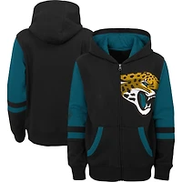 Sweat à capuche entièrement zippé noir Jacksonville Jaguars Stadium pour enfants d'âge préscolaire